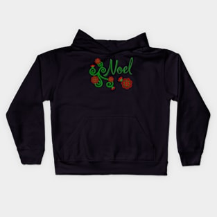 Noel Floral Christmas Art Kids Hoodie